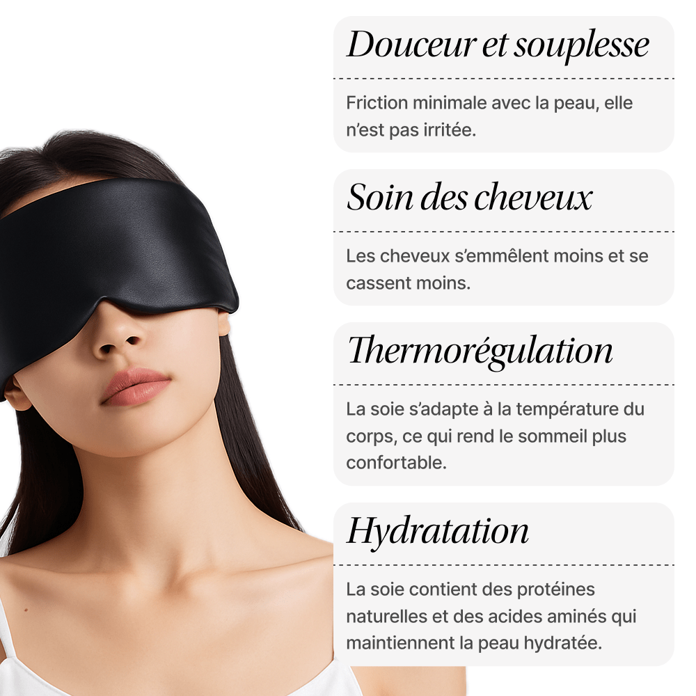 Masque de Nuit en Soie Noir